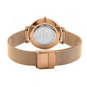 Daniel Wellington Petite Melrose Black Dial Rose Gold Mesh Strap Watch For Women - DW00100303