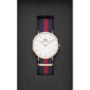 Daniel Wellington Classic Oxford White Dial Two Tone NATO Strap Watch For Men - DW00100001