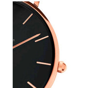 Daniel Wellington Petite Sheffield Black Dial Black Leather Strap Watch For Women - DW00100168