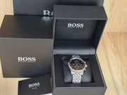 Hugo Boss Jet Chronograph Black Dial Silver Steel Strap Watch for Men - 1513383