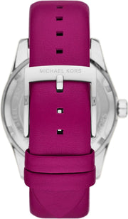 Michael Kors Lexington Quartz Fuchsia Dial Fuchsia Leather Strap Watch For Women - MK4749