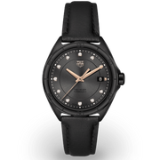 Tag Heuer Formula 1 Diamonds Black Dial Black Leather Strap Watch for Women - WBJ1417.FC8234