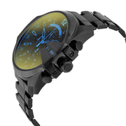 Diesel Mega Chief Chronograph Black Dial Black Steel Strap Watch For Men - DZ4318