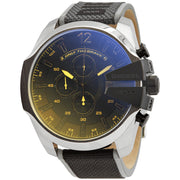 Diesel Mega Chief Chronograph Black Dial Grey Nylon Strap Watch For Men - DZ4523