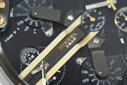 Diesel Mr Daddy 2.0 Chronograph Black Dial Black Leather Strap Watch For Men - DZ7348
