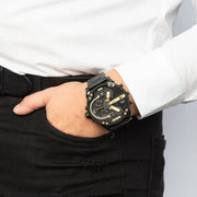 Diesel Mr. Daddy 2.0 Chronograph Black Dial Black Steel Strap Watch For Men - DZ7435