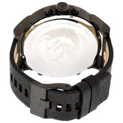 Diesel Mr Daddy 2.0 Chronograph Black Dial Black Leather Strap Watch For Men - DZ7350