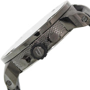 Diesel Badass Chronograph Anthracite Dial Black Leather Strap Watch For Men - DZ7270
