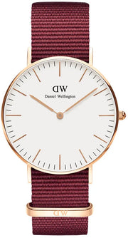 Daniel Wellington Classic Roselyn White Dial Red NATO Strap Watch For Women - DW00100271