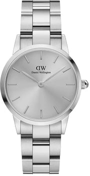 Daniel Wellington Iconic Link Unitone Silver Dial Silver Steel Strap Watch For Women - DW00100402