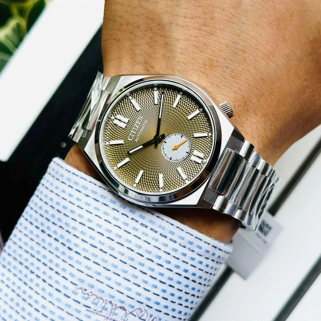 Citizen Tsuyosa Automatic Titanium Yellow Dial Silver Steel Strap Citizen Tsuyosa Automatic Titanium Yellow Dial Silver Steel Strap