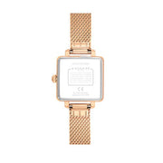 Coach Cass White Dial Rose Gold Mesh Bracelet Watch for Women - 14503698