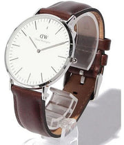 Daniel Wellington Classic Bristol Quartz White Dial Brown Leather Strap Watch For Men - DW00100023