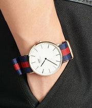Daniel Wellington Classic Oxford White Dial Two Tone NATO Strap Watch For Men - DW00100001