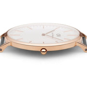Daniel Wellington Classic Sheffield White Dial Black Leather Strap Watch For Men - DW00100007
