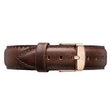 Daniel Wellington Dapper Bristol White Dial Brown Leather Strap Watch For Men - DW00100086