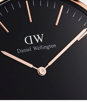 Daniel Wellington Classic Dover Black Dial White Nylon Strap Watch For Women - DW00100310