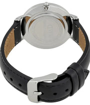 Daniel Wellington Classic Petite Sheffield White Dial Black Leather Strap Watch For Women - DW00100186