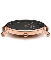 Daniel Wellington Classic Petite St Mawes Black Dial Brown Leather Strap Watch For Women - DW00100225