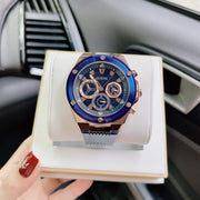 Guess Poseidon Chronograph Blue Dial Blue Silicone Strap Watch For Men - GW0425G3