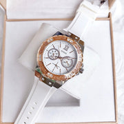 Guess Limelight White Dial White Rubber Strap Watch for Women - W1053L2