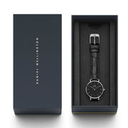 Daniel Wellington Classic Petite Reading Black Dial Black Leather Strap Watch For Women - DW00100179