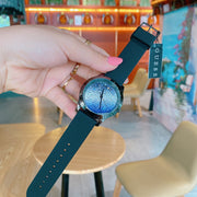 Guess Crush Crystals Silver Dial Black Rubber Strap Watch for Women - W1223L4