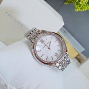Michael Kors Mindy White Dial Silver Steel Strap Watch For Women - MK7075