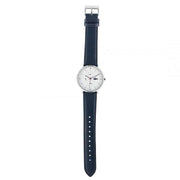 Lacoste Moon Multifunction White Dial Blue Leather Strap Watch for Men - 2010975