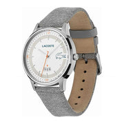 Lacoste Madrid White Dial Gray Leather Strap Watch for Men - 2011031