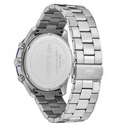 Lacoste Boston Chronograph Blue Dial Silver Steel Strap Watch for Men - 2011081