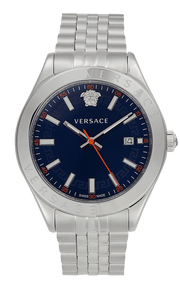 Versace Hellenyium Quartz Blue Dial Silver Steel Strap Watch for Men - VEVK00921