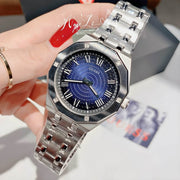 Guess Asset Quartz Blue Dial Silver Steel Strap Watch For Men - GW0575G4
