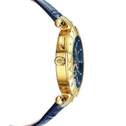 Versace V-Race Multifunction Chronograph Blue Dial Blue Leather Strap Watch For Men - VEBV00219