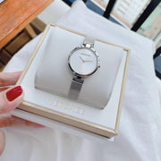 Calvin Klein Authentic Silver Dial Silver Mesh Bracelet Watch for Women - K8G23126