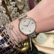 Emporio Armani Gianni T-Bar Silver Dial Two Tone Steel Strap Watch For Women - AR11293