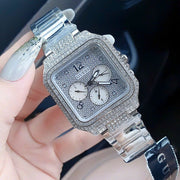 Guess Deco Multifunction Quartz Silver Dial Silver Steel Strap Watch For Women - GW0472L1