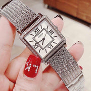 Guess Highline White Dial Silver Mesh Bracelet Watch For Women - W0826L1