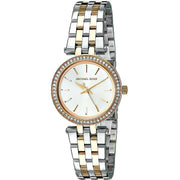 Michael Kors Darci White Dial Two Tone Steel Strap Watch for Women - MK3323