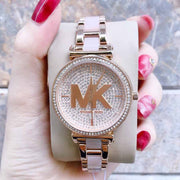 Michael Kors Sofie Quartz Crystals Crystals Rose Gold Dial Rose Gold Steel Strap Watch For Women - MK4336
