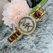 Michael Kors Parker Chronograph Gold Dial Two Tone Steel Strap Watch for Women - MK6109