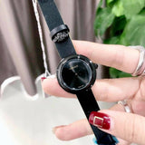 Versace V-Flare Quartz Black Dial Black Leather Strap Watch for Women - VEBN00518