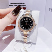 Versace Hellenyium Brown Dial Two Tone Steel Strap Watch for Women - V12040015