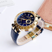 Versace V-Race Multifunction Chronograph Blue Dial Blue Leather Strap Watch For Men - VEBV00219