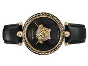 Versace Palazzo Empire Black Dial Black Leather Strap Watch for Women - VCO020017