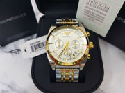 Emporio Armani Classic White Dial Two Tone Steel Strap Watch for Men  - AR11603