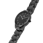 Daniel Wellington Iconic Link Ceramic Black Dial Black Steel Strap Watch For Women - DW00100414