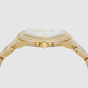 Michael Kors Camille Three-Hand Crystals White Dial Gold Steel Strap Watch for Women - MK4800