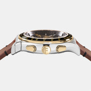 Salvatore Ferragamo 1927 Chrono Analog Black Dial Brown Leather Strap Watch for Men - SFKZ00323