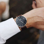 Daniel Wellington Bristol Black Dial Brown Leather Strap Watch For Men - DW00100125
